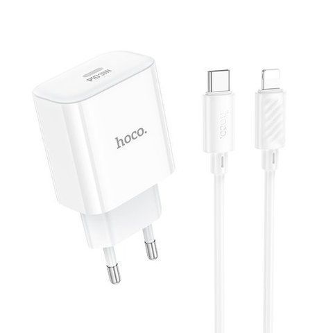 Адаптер питания Hoco C76A Pro Majestic single port PD30W с кабелем Type-C to Lightning WSQ423 фото