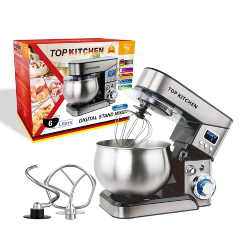 Планетарний міксер з чашею 6л, 4000Вт, Top Kitchen Tk00224, Чорний / Кухонний тістоміс міксер GEV332 фото
