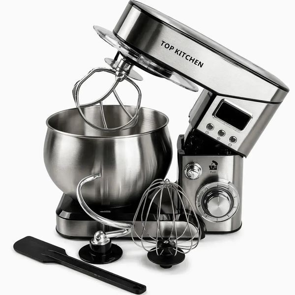 Планетарний міксер з чашею 6л, 4000Вт, Top Kitchen Tk00224, Чорний / Кухонний тістоміс міксер GEV332 фото